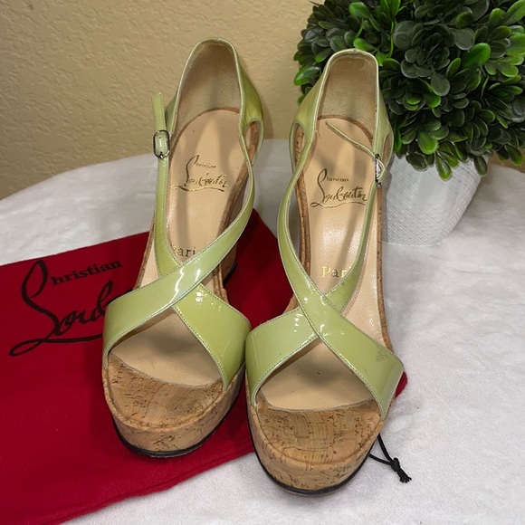 Christian Louboutin Shoes - Christian Louboutin Sz 9 1/2 Green wedges